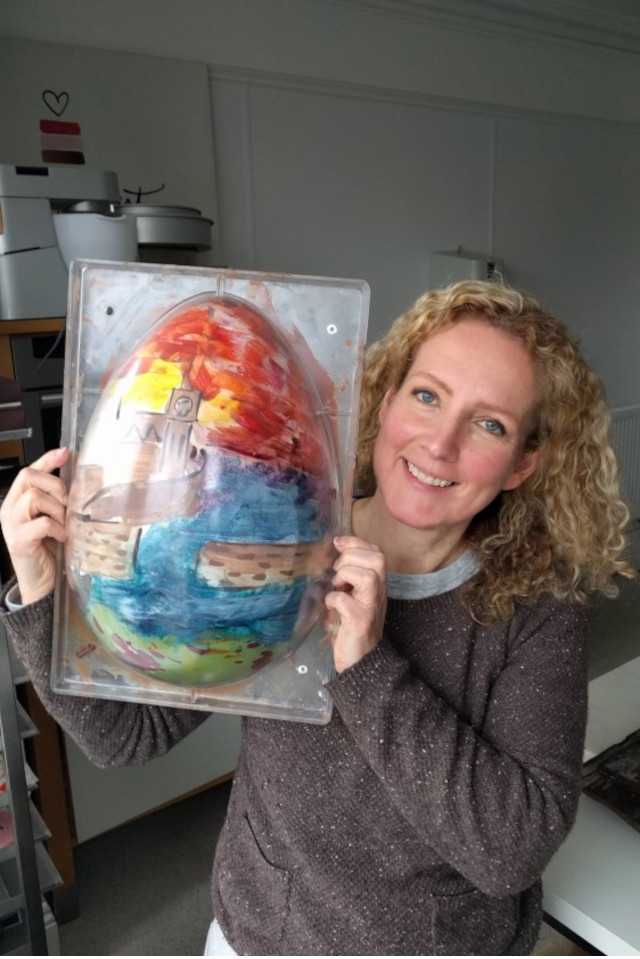 Nicky Grant choclaet painted Easter art egg
