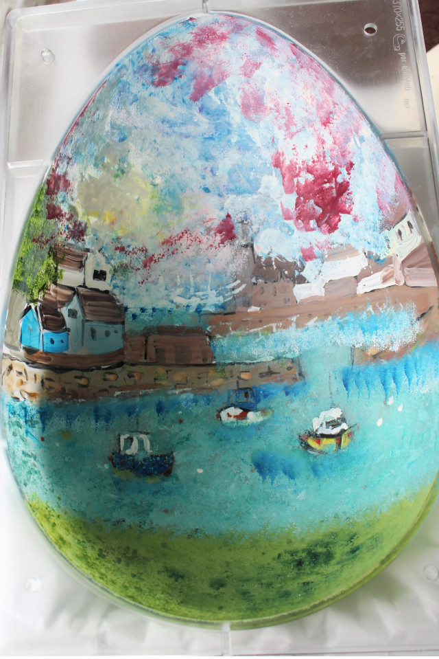 Painted easter egg interior