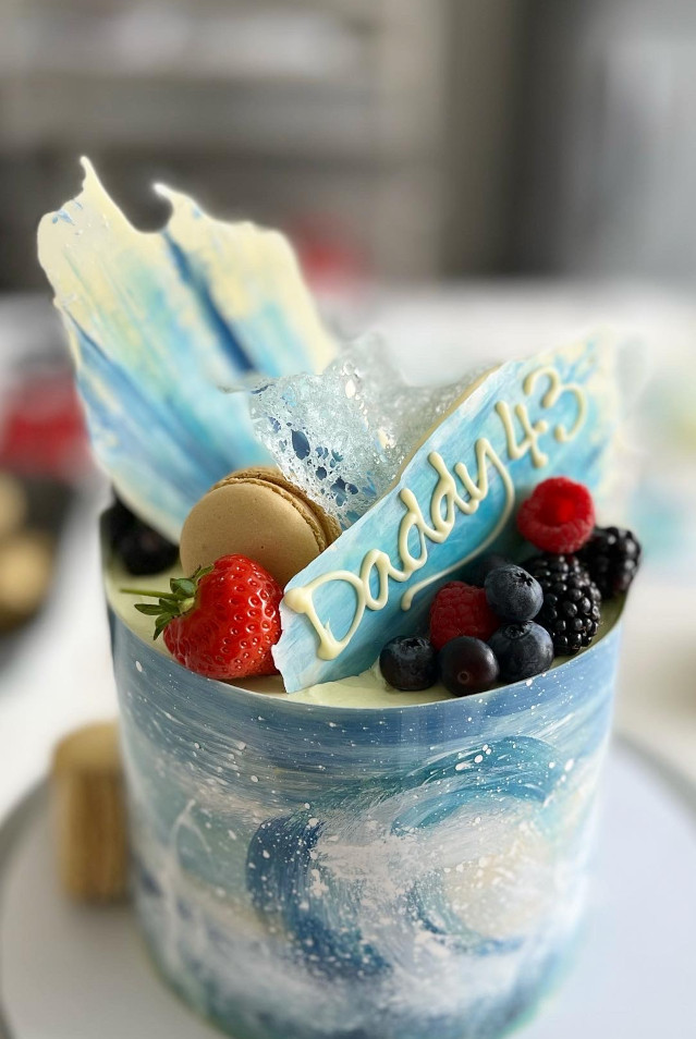 Surf and wave birthday cake