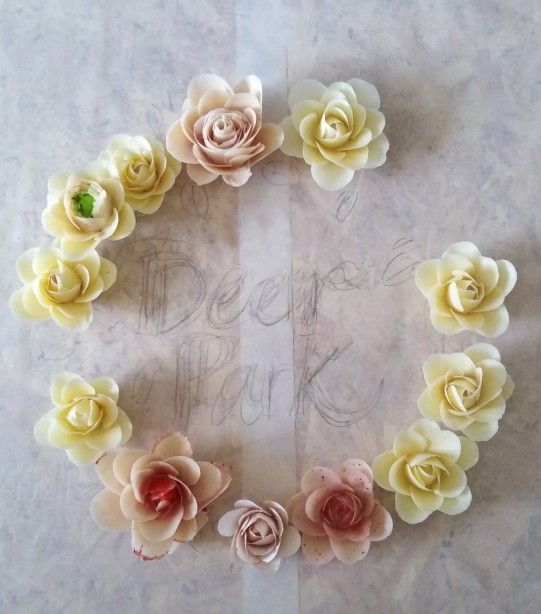 solid chocolate roses wreath mock up